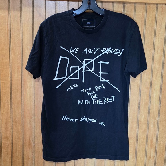 DOPE Graphic Print T-Shirt We Ain't Proud Crew Neck Short Sleeve Size M - Picture 1 of 3